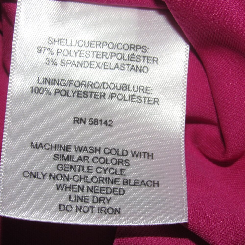 NWT London Times Fuchsia Mock-Neck Tiered Dress Size 16 Romantic Flirty Chic - Picture 8 of 8